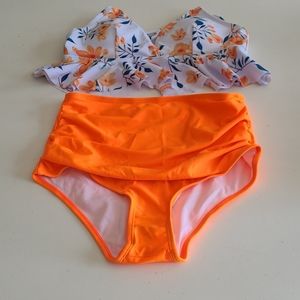 Beautiful Orange Highwaist Bathing Suit